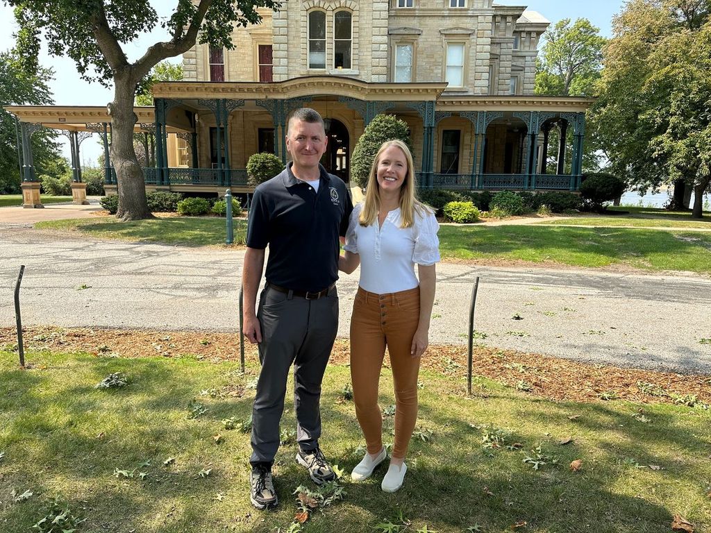 Darley Newman tours Quarters One at Rock Island Arsenal with Army Sustainment Command Historian, Kevin Braafladt. Designed by Brevet Brigadier General Thomas J. Rodman and completed in 1871, the 20,000-square-foot Italianate villa features over 50 rooms. It is the second-largest single-family government residence after the White House. 