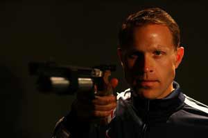 Modern pentathlete Eli Bremer poses for a portrait during the 2008 U.S. Olympic Team Media Summit