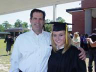 Veterans Advantage member Al Folsom, USCG veteran, and his proud daughter, high School Graduate Julia Folsom