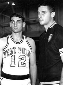 Krzyzewski and his mentor, Texas Tech’s Bobby Knight, K’s coach at West Point. Photo Credit: U.S. Military Academy Sports Information Office