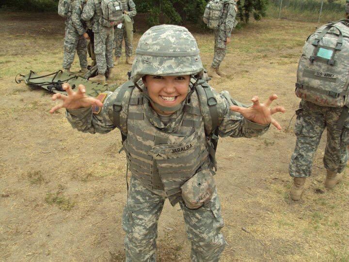 Lexy April Jaralba during her time as an Army Medic