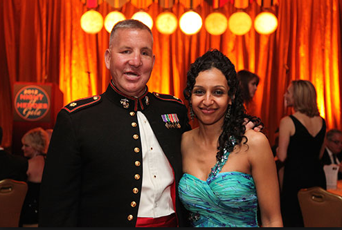 Justin Constantine and his wife at Veteran Advantage's Heroes Meet Heroes 2016