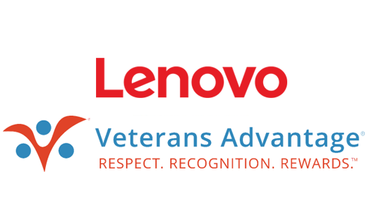 Lenovo and Veterans Advantage logos