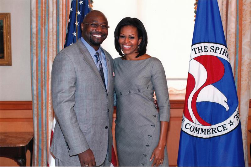 David Casey with Michelle Obama