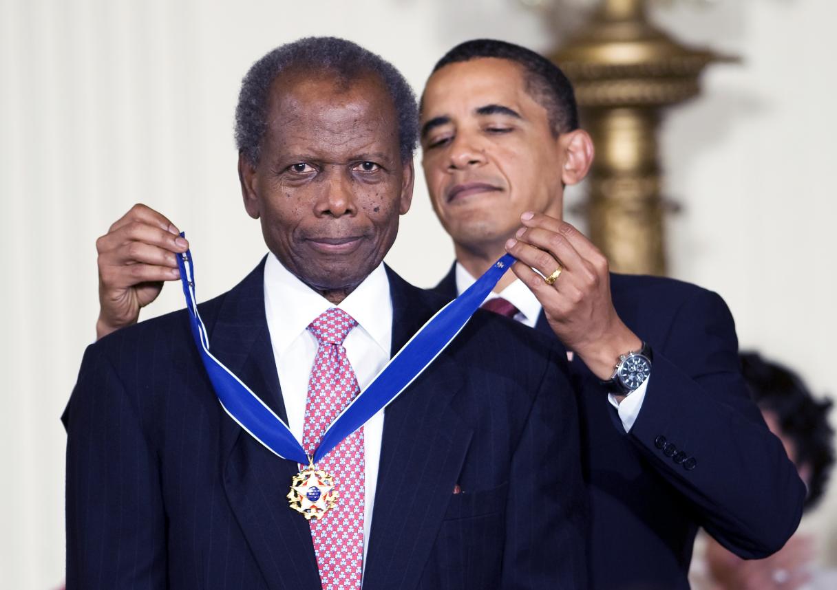 Barack Obama and Sidney Poitier