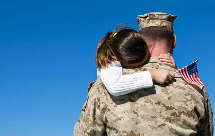 soldier with daughter