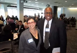 Two employers pose at the Edge4Vets Workshop Series