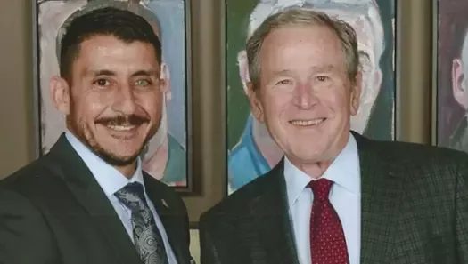 Rod Rodriguez and President Bush Photo Credit Grant Miller Photography Website