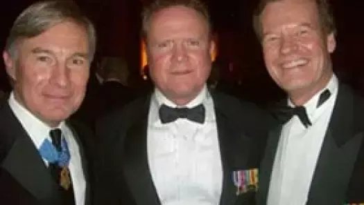 Medal of Honor recipient and fellow VA board member Buddy Bucha (left) is pictured here with Virginia Senator Jim Webb (center)and VA founder Scott Higgins