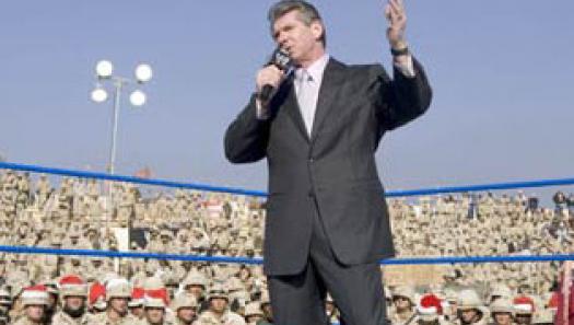 World Wrestling Entertainment Superstars and Chairman Vince McMahon take Monday Night RAW to U.S. troops stationed in Afghanistan