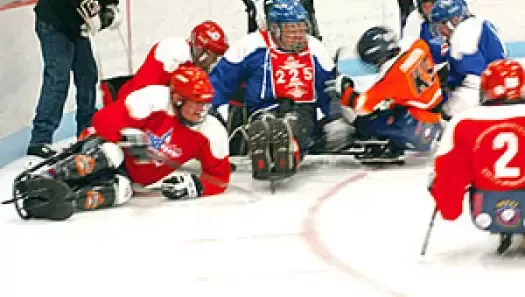 veterans playing hockey