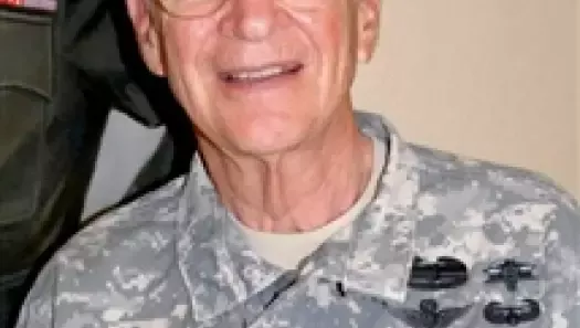 Army Col. (Dr.) William Bernhard is serving a voluntary rotation in Hohenfels, Germany. The 79-year-old flight surgeon, who has retired from the military four times, said this will be his last active-duty assignment. U.S. Army