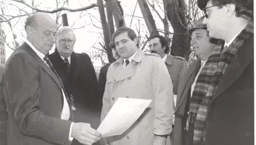 Al Peck (Center) with Ed Koch