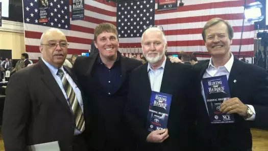Terrance Holliday, Dakota Meyer, Gerry Byrne and Veterans Advantage Founder Scott Higgins
