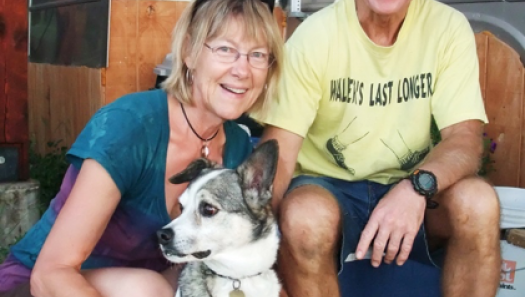 Linda Ranweiler and her husband and dog