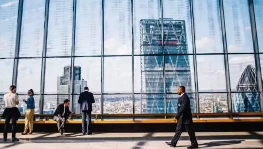 business travelers in an airport